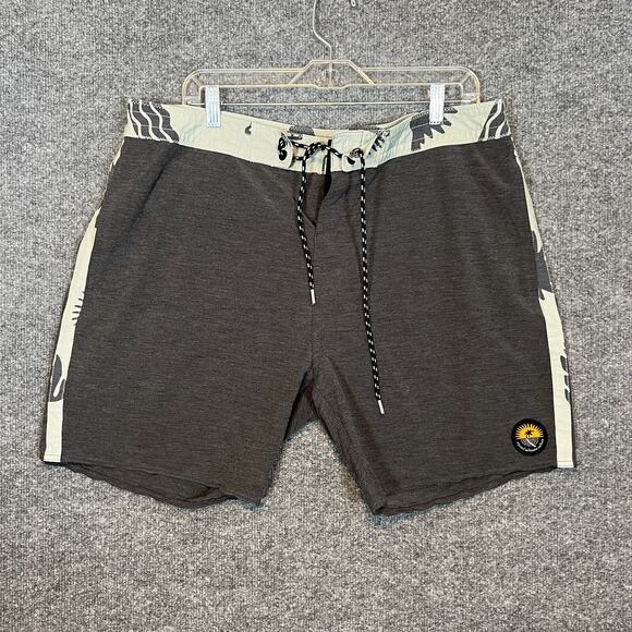 Rip Curl Swim Trunks Mens 38 Gray Lazy Days Board Shorts Surf Swim Lightweight - Picture 1 of 8